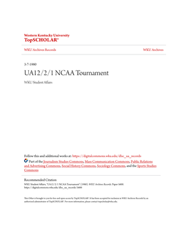 UA12/2/1 NCAA Tournament WKU Student Affairs