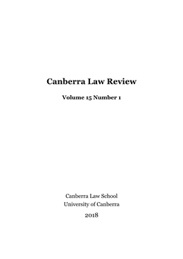 Canberra Law Review