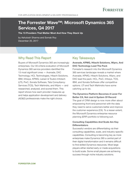 The Forrester Wave™: Microsoft Dynamics 365 Services, Q4 2017