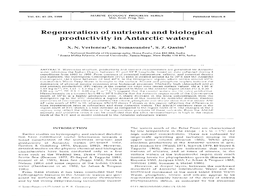 Regeneration of Nutrients and Biological Productivity in Antarctic Waters