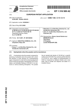 Hydrophobic Silica Fine Powder and Its Manufacture