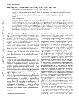 Merging of Soap Bubbles and Why Surfactant Matters