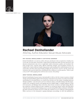 Rachael Denhollander Attorney, Author, Educator, Sexual Abuse Advocate