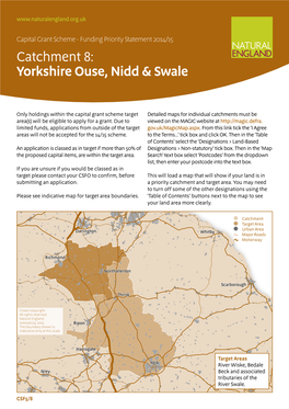 Catchment 8: Yorkshire Ouse, Nidd & Swale