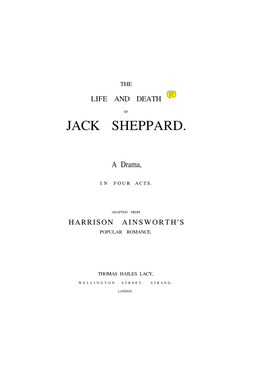 The Life and Death of Jack Sheppard