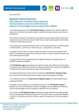 Big Bash's Record Summer