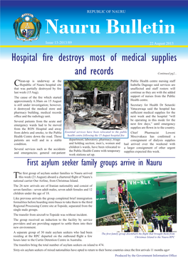 Hospital Fire Destroys Most of Medical Supplies and Records