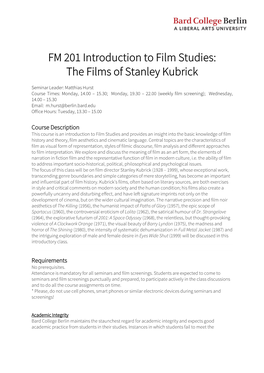 The Films of Stanley Kubrick