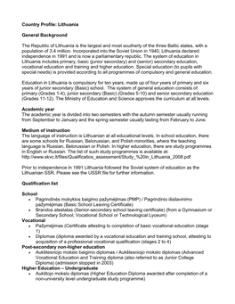 Lithuania Country Profile.Pdf