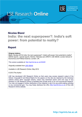 India's Soft Power: from Potential to Reality?