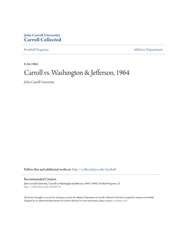 Carroll Vs. Washington & Jefferson, 1964
