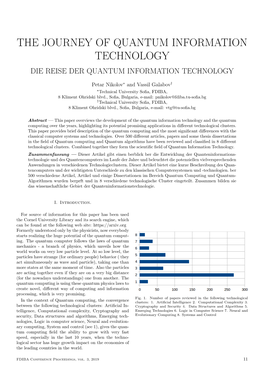 The Journey of Quantum Information Technology Die Reise Der Quantum Information Technology