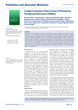 Pediatrics and Neonatal Medicine Original Article