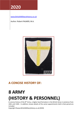 8 Army History & Personnel