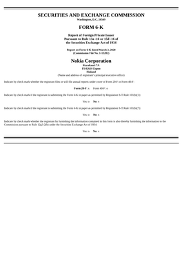 Nokia Corporation Karakaari 7A FI-02610 Espoo Finland (Name and Address of Registrant’S Principal Executive Office)