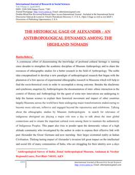 An Anthropological Dynamics Among the Highland Nomads