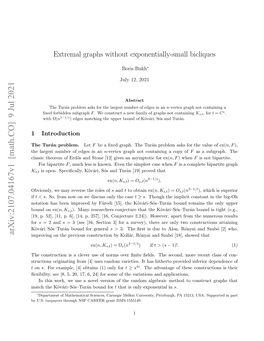 Arxiv:2107.04167V1 [Math.CO]