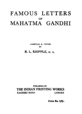 Famous Letters of Mahatma Gandhi