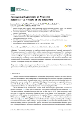 Paroxysmal Symptoms in Multiple Sclerosis—A Review of the Literature