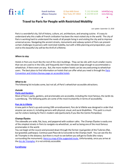Travel to France for Persons with Restricted Mobility