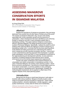 Assessing Mangrove Conservation Efforts In