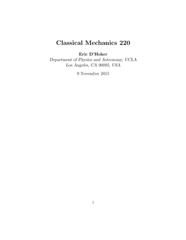 Classical Mechanics 220