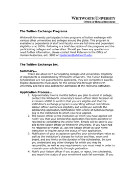 Tuition Exchange Programs