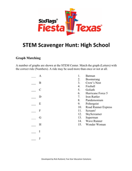 STEM Scavenger Hunt HS