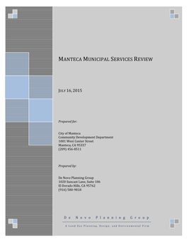 Manteca Municipal Services Review July 2015