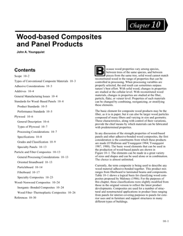 Chapter 10--Wood-Based Composites and Panel Products