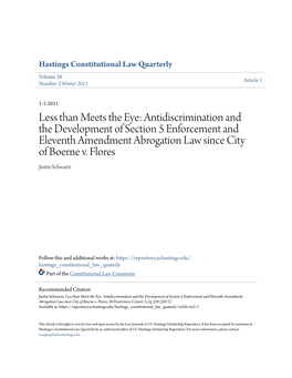 Antidiscrimination and the Development of Section 5 Enforcement and Eleventh Amendment Abrogation Law Since City of Boerne V