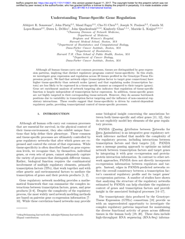 Understanding Tissue-Specific Gene Regulation