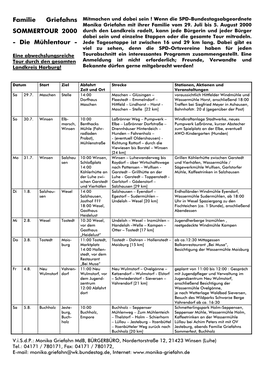 Familie Griefahns Sommertour 2000“