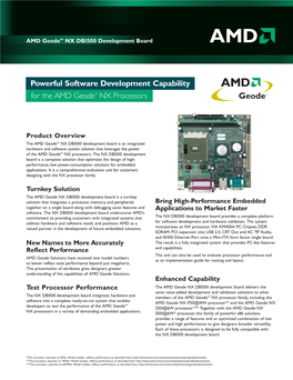 For the AMD Geode™ NX Processors Powerful Software Development