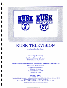 KUSK- Television Available for Purchase