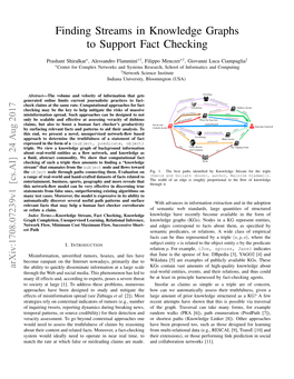 Finding Streams in Knowledge Graphs to Support Fact Checking