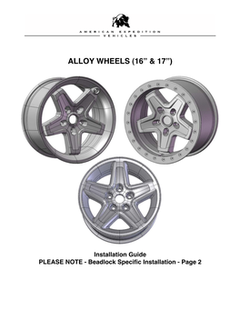 AEV Wheel Installation and Care Guide