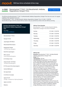 500 Bus Time Schedule & Line Route