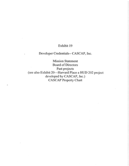 CASCAP, Inc. Mission Statement Board of Directors Past Projects