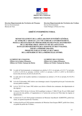 ARRÊTÉ INTERPRÉFECTORAL N°