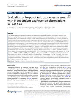 Evaluation of Tropospheric Ozone Reanalyses with Independent