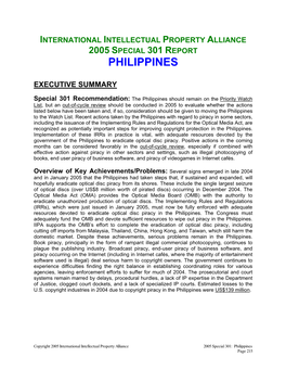 IIPA 2005 Special 301 Philippines