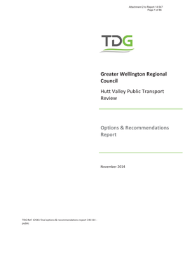 Greater Wellington Regional Council Hutt Valley Public Transport Review