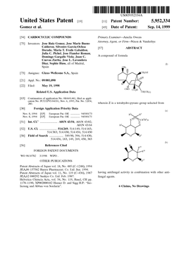 United States Patent (19) 11 Patent Number: 5,952,334 Gomez Et Al