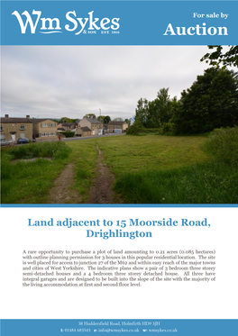 Auction Land Adjacent to 15 Moorside Road, Drighlington