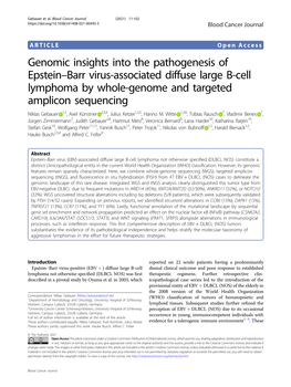 Genomic Insights Into the Pathogenesis of Epstein–Barr Virus