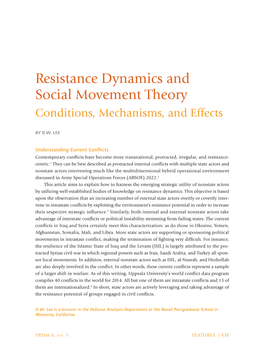 Resistance Dynamics and Social Movement Theory Conditions, Mechanisms, and Effects