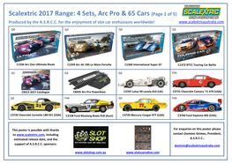 Scalextric 2017 Range: 4 Sets, Arc Pro & 65 Cars (Page 1 of 5)