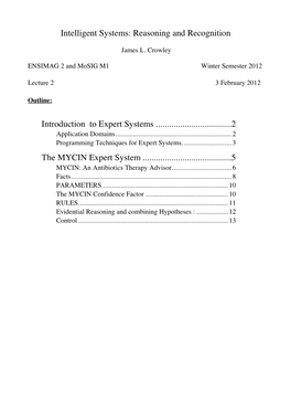 Introduction to Expert Systems, the MYCIN System