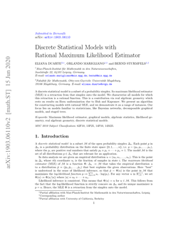 Discrete Statistical Models with Rational Maximum Likelihood